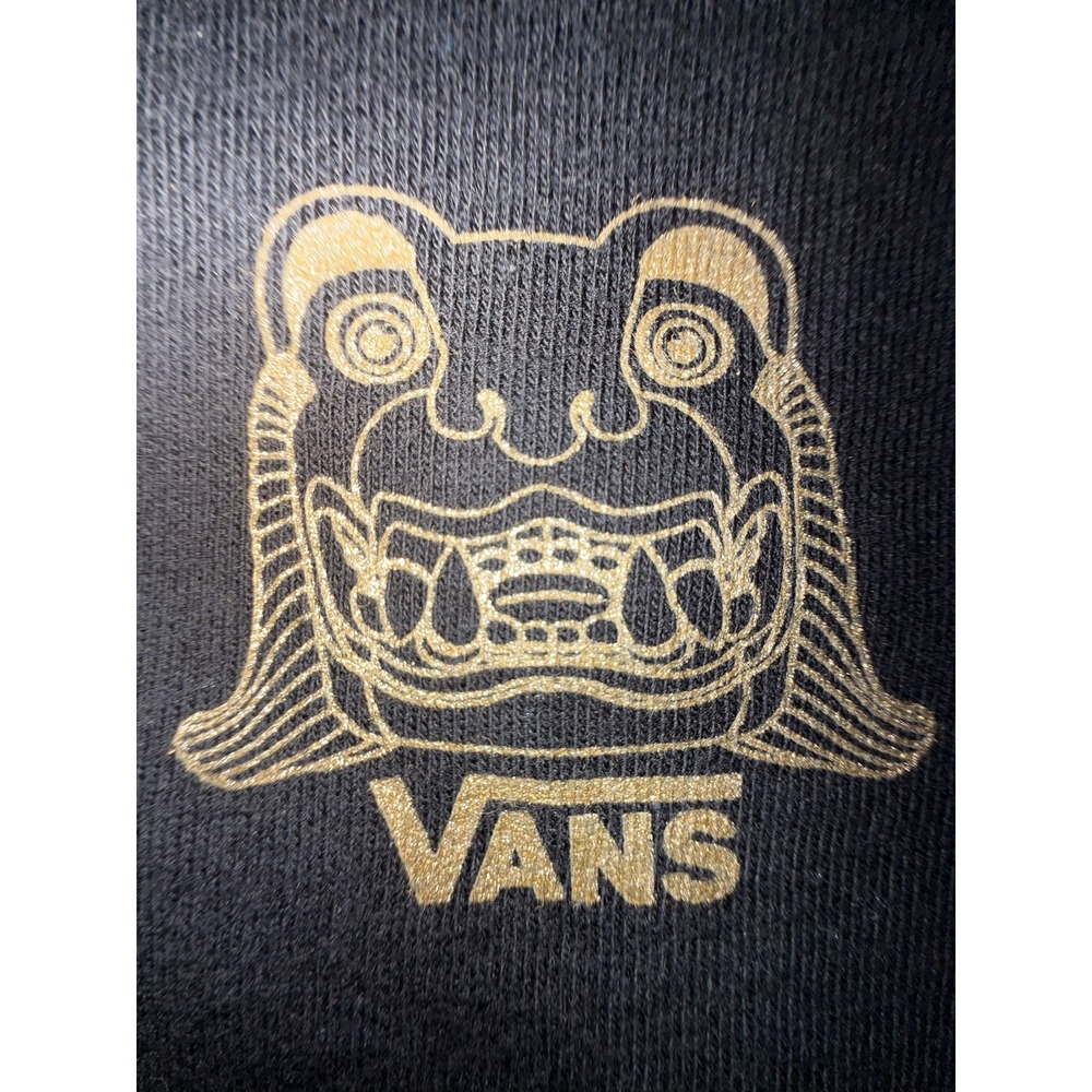 Vans Mens XL Black Gold Aztec Mexico Graphic T-Shirt Classic Fit Short Sleeve - Picture 3 of 9